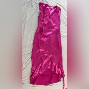 Maje pink ripped midi dress; size 1/S/US 8